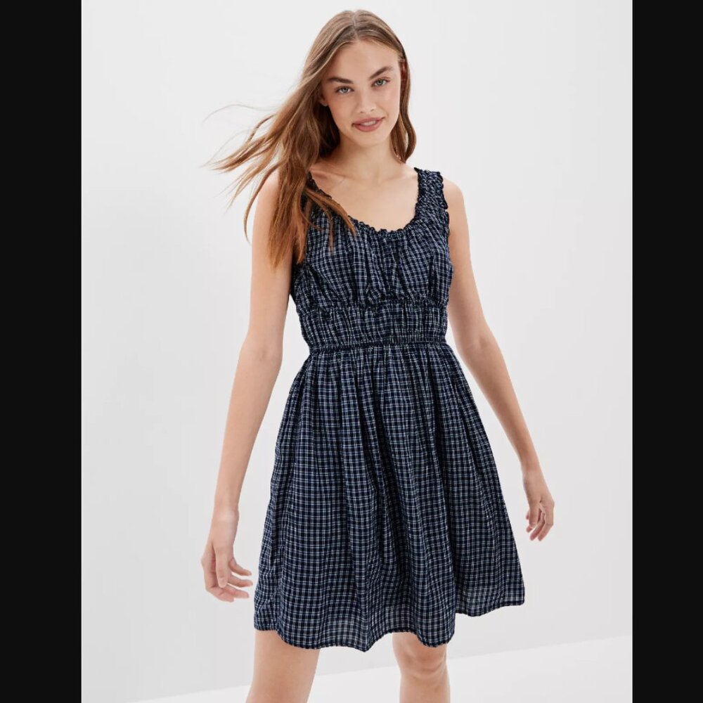 Plaid Navy AE Mini Dress
